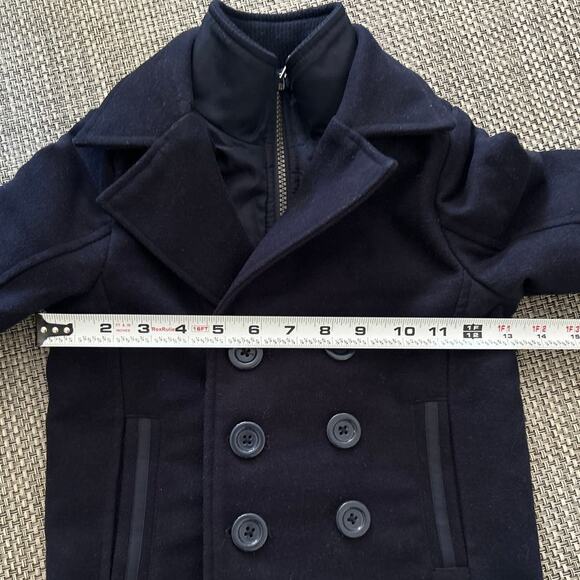 LONDON FOG Kids Unisex Navy Blue Classic Double-Breasted Fully Lined Peacoat 4T - Picture 7 of 8